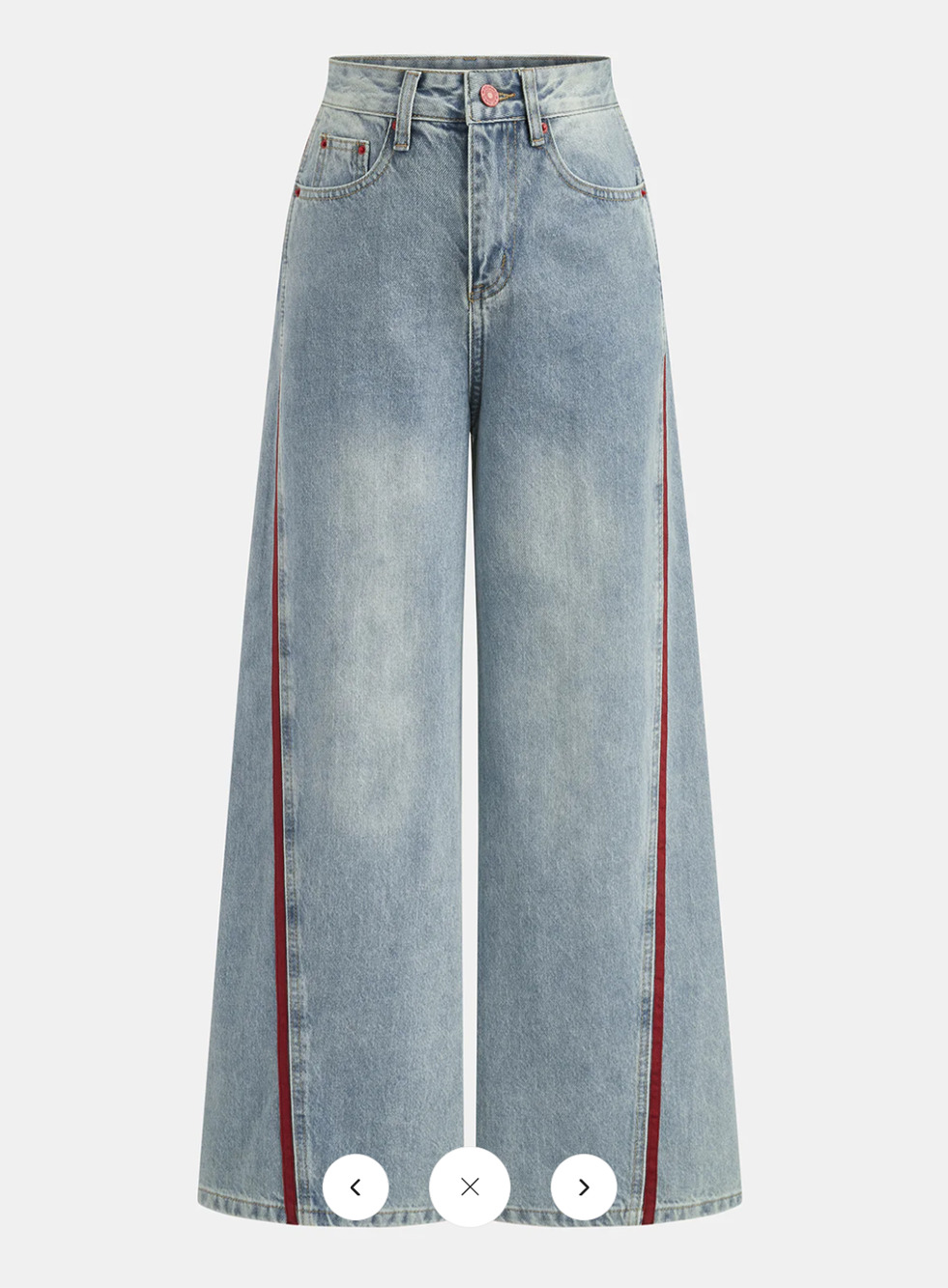 NWT Commense Side Stripe Curved Leg Denim Jeans Sz XL